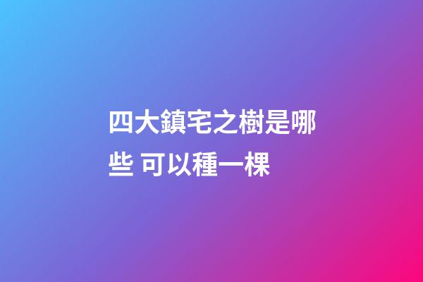 四大鎮宅之樹是哪些 可以種一棵